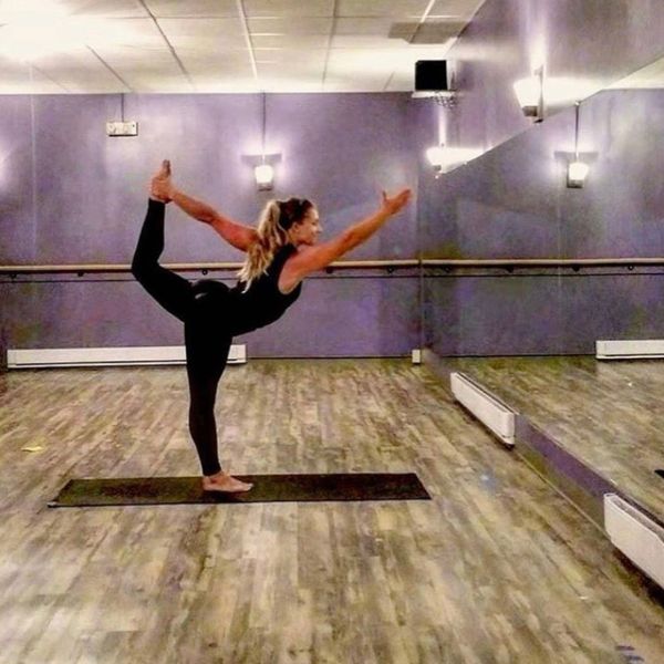 yoga student balancing in a yoga pose